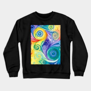 Retro Swirls and Cosmic Twirls: Tie Dye Design with a Nostalgic Twist No. 3 with a Dark Background Crewneck Sweatshirt